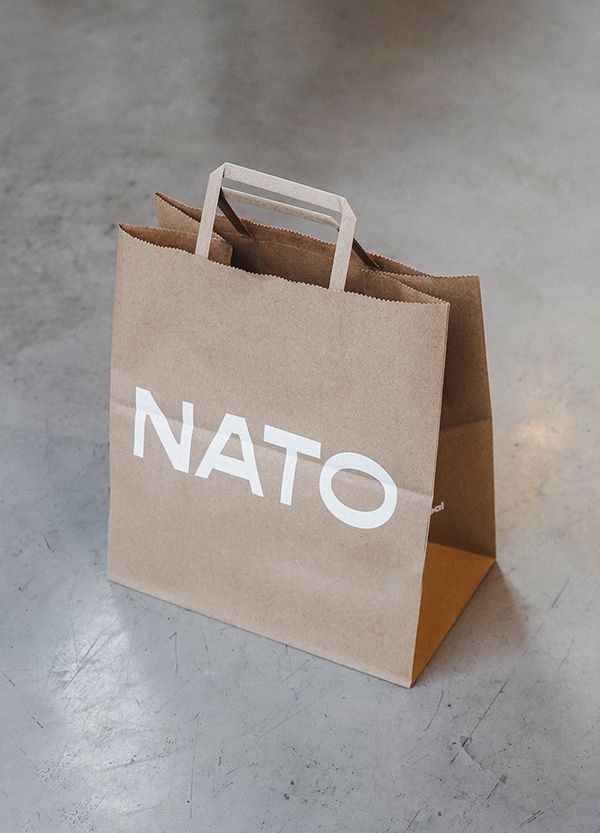 Personalised Flat Handle Brown Kraft Takeaway Bags With Logo Wholesale - Packett